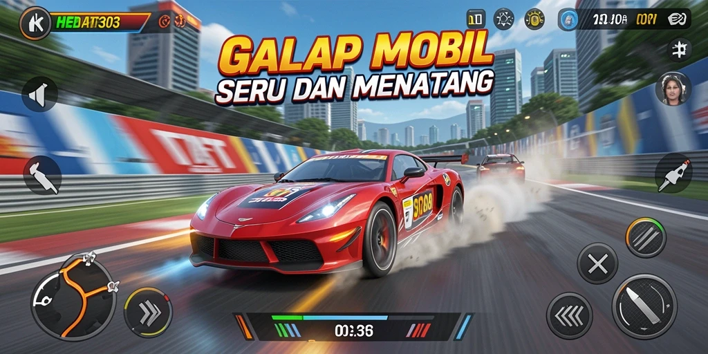 Gameplay intens HEBAT303 saat balapan di trek yang menantang.