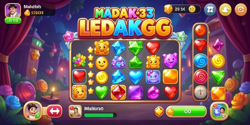 Tampilan gameplay Match-3 seru dan menantang di LEDAKGG.