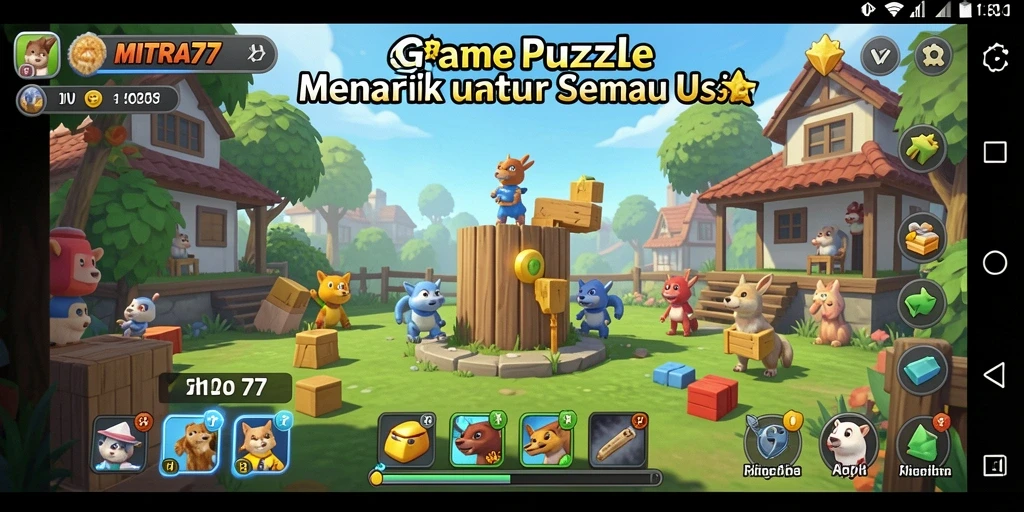 Screenshot gameplay MITRA77 menampilkan teka-teki yang menarik dan interaktif.