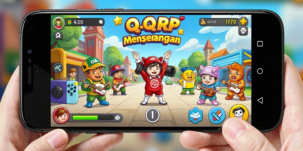 Tangkapan layar menampilkan gameplay seru dari QQRP, permainan arcade penuh tantangan.