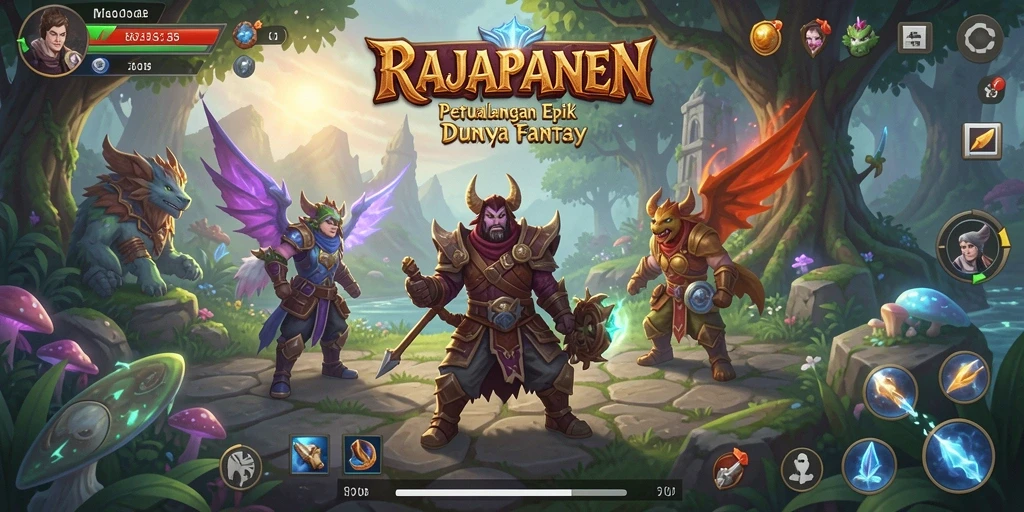 Tampilan gameplay RAJAPANEN yang menakjubkan dalam dunia RPG.