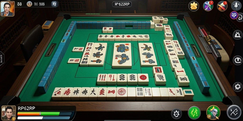 Tampilan gameplay seru dalam permainan Mahjong RP62RP.