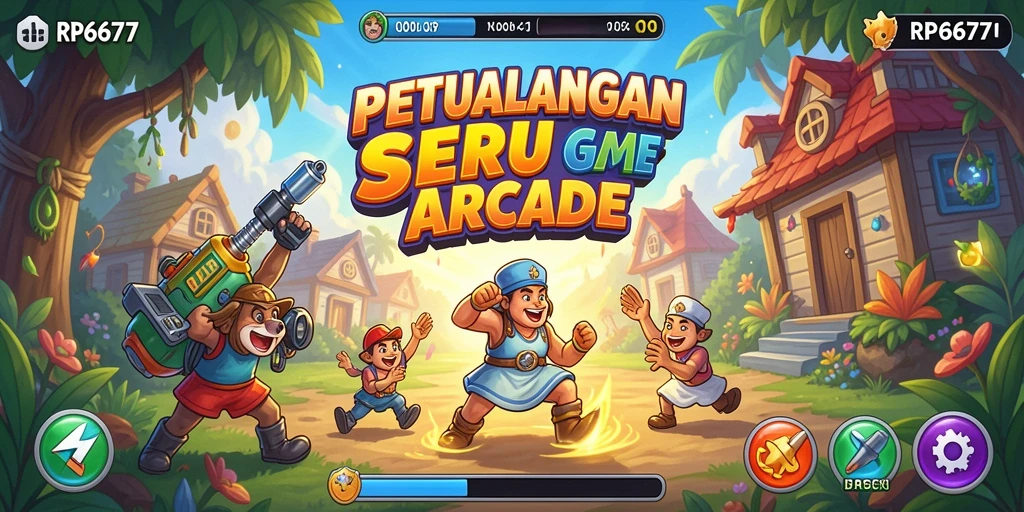 Tampilan gameplay seru dalam RP6677 yang penuh warna.