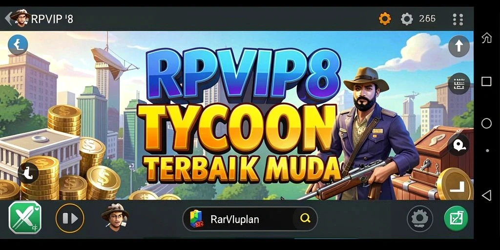 Tampilan gameplay menarik di RPVIP8 dengan manajemen bisnis.